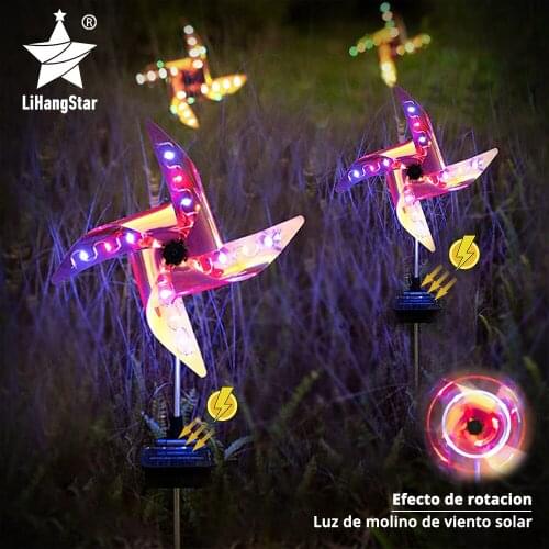 Solar Windmill Light 32LED Spotlight Lawn Decoration Light 8 Mode Waterproof Outdoor Garden Light Suitable for Garden Lawn Path