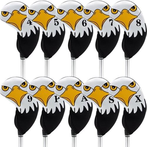 Waterproof Eagle Golf Club Iron Cover Golf Iron Head Covers Golf Club Iron Headovers Wedges Covers 10pcs/set