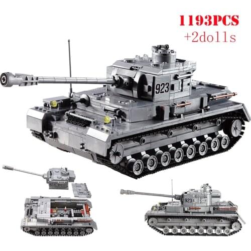 WW2 Military German Tank Building Blocks Heavy Tiger Tank Soldier Weapon Army Bricks Educational Toys Gifts For Children Kids