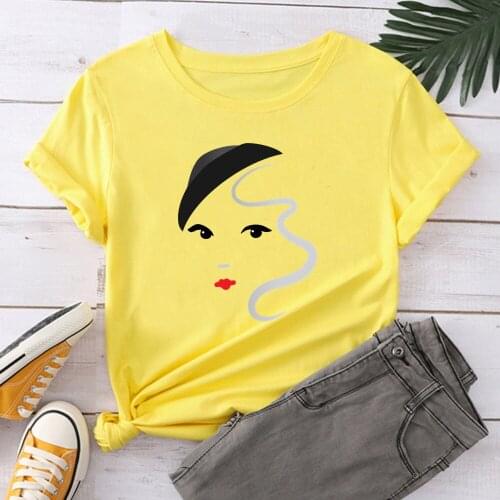Girl Women T-shirts Casual Printed Tops Tee Summer Female T shirt Short Sleeve T shirt For Women Clothing TX9564