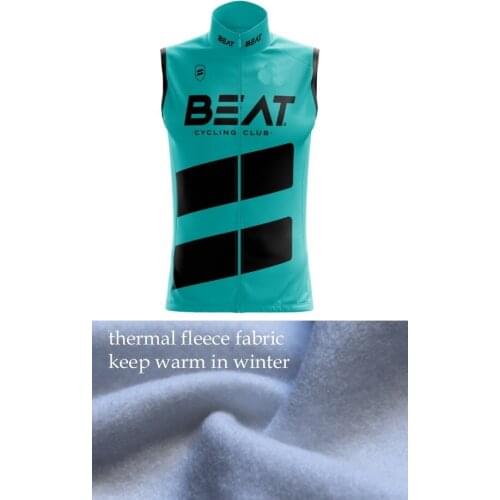 WINTER FLEECE THERMAL 2020 BEAT CYCLING CLUB TEAM 2 COLORS ONLY SLEEVLESS VEST CYCLING JERSEY WEAR ROPA CICLISMO SIZE XS-4XL