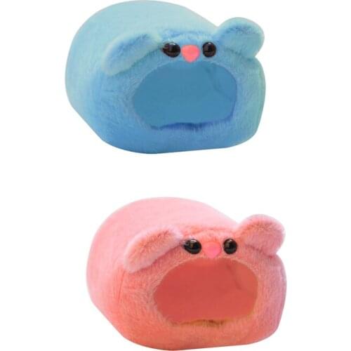 1pc 11x11x8cm Winter Warm Cartoon Bear Short Plush Small Animal Sugar Glider Hamster Cage Sleeping Bed House Hedgehog Nest