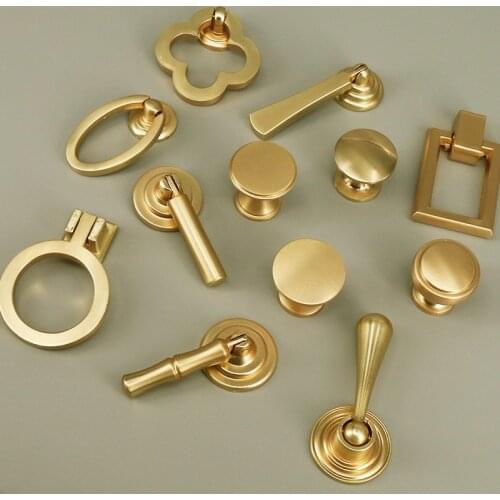 1x Furniture Door Handles and Knobs Brushed Brass Dresser Knob Drawer Handle Cabinet Door Handle Antique Kitchen Hardware Knob