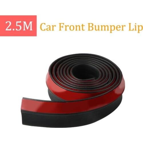 2.5M Car Front Bumper Lip Stickers Car Bumper Lip Rubber Car Bumper Protectors Exterior Mouldings Bumper Lip Strip 65mm Width