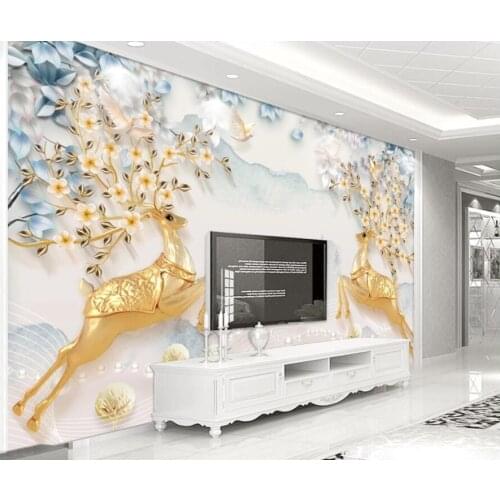 3d wallpaper custom photo European Elk Fortune Tree background living room home decor 3d wall murals wallpaper for walls 3 d