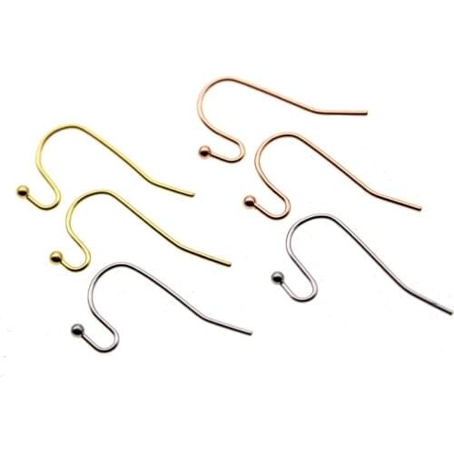 50Pcs 12x21mm Stainless Steel Ball Head Beads Earring Hook Ear Wires for Jewelry Findings Dangle Earrings DIY Jewelry Making