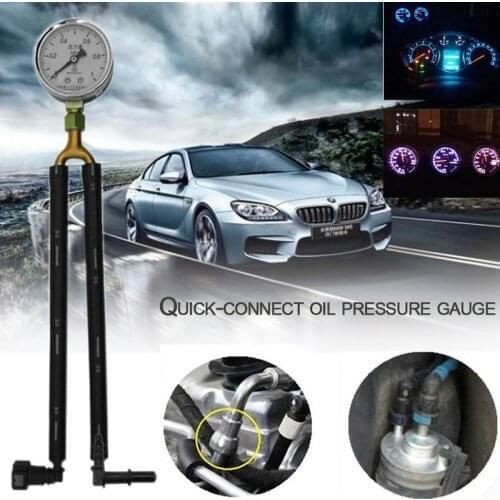 Auto Car Oil Pressure Gauge Fuel Pressure Gauge Test Meter Test Gasoline Pressure Tool QuickConnect Oil Pressure Gauge designer