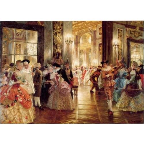 Free shipping home wall art decoration picture classic court figure merry dance party canvas prints oil painting on canvas