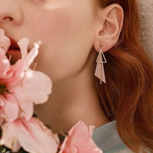 Bohemia Fashion Earrings for Women Geometric Triangle Long Dangle Ear Earrings Fashion Jewelry Tassel Earrings Ear Rings Gift