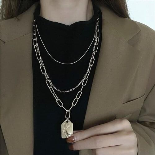 Metal Multilayer Long Sweater Chain Hip-hop Punk Fashion Personality Necklace Restoring Ancient Ways Women Jewelry Accessories