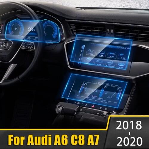 For Audi A6 C8 A7 2018 2019 2020 Tempered Glass Car Navigation Film Dashboard Monitor Screen Protector Film Stickers Accessories