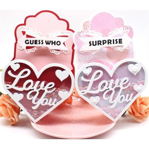 ZFPARTY Elegant Tag with Heart Shape Pocket Metal Cutting Dies Stencils for DIY Scrapbooking Decorative Embossing Paper Cards