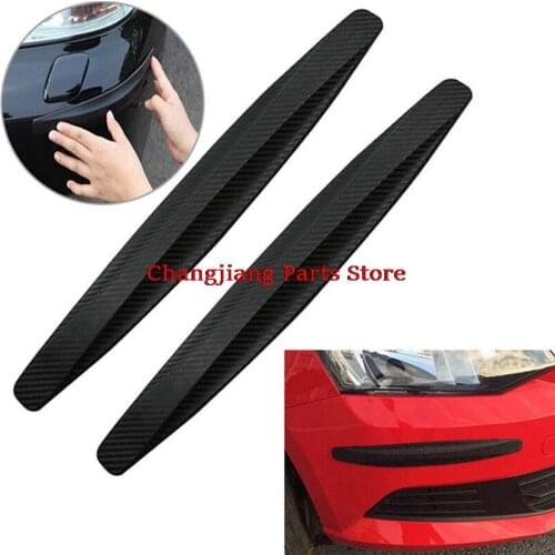 Hot sale 2pcs Car Bumper Kit Protector Carbon Fiber Texture Rubber Auto Body Corner Guard Scratch Sticker