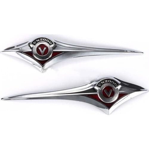 Motorcycle Chrome Fuel Gas Tank Emblem Badge 3D Decals Stickers for Kawasaki Vulcan VN 2000 Classic VN2000