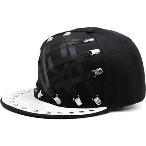 Novelty Personality Men Women Hip Hop Caps Punk Style Headdress Decorated Couple Hat 2021 New Trend Bar Nightclub Flat Brim Cap
