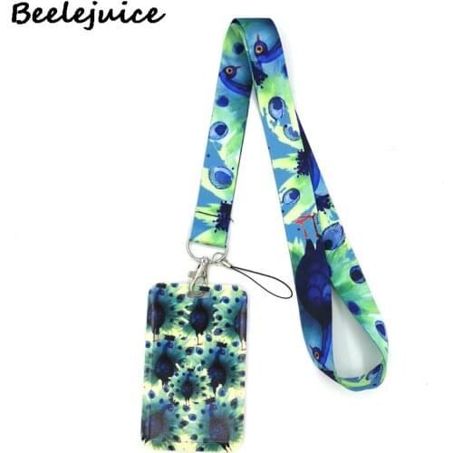 Beautiful Elegant Peafowl Feather ID Card Students Work Name card Holder Badge Kids Holder Jewelry Accessories Decorations Gifts