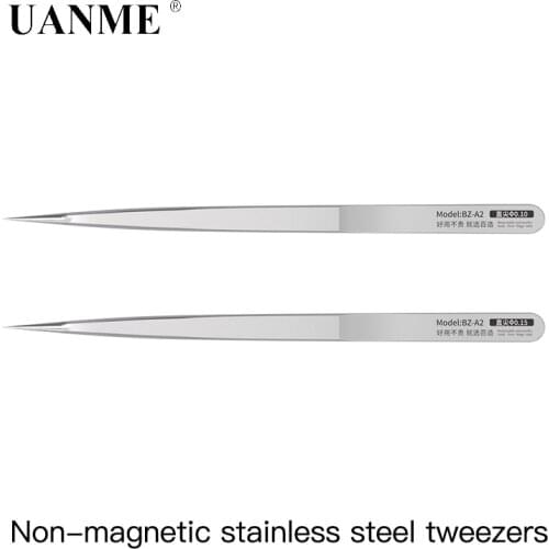 UANME 0.1/0.15mm Precision Stainless Steel Magnetic Curved Straight Tweezers For Cell Phone Tablet Computer Repair Hand Tools