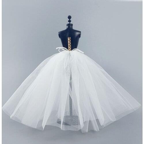 Fashion White Slip For Barbie Doll Clothes Petticoat Wedding Dress Underskirt Outfits 1/6 BJD Dollhouse Accessories Kid DIY Toys