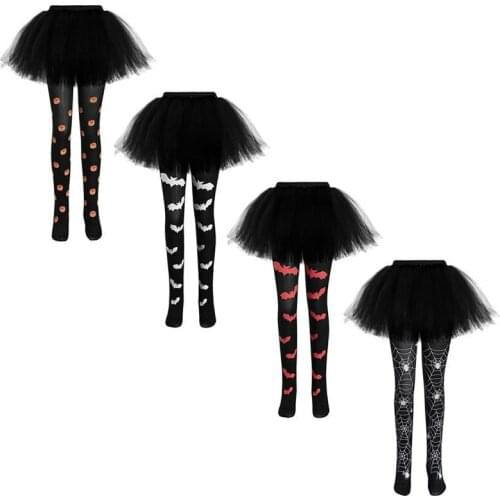 Soft Children Halloween Printed Pantyhose Girls Elastic Waist Warm Stockings Breathable Pantyhose Spring Autumn Leggings 4-7Y
