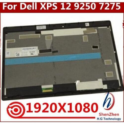 For Dell XPS 12 9250 Latitude 12 7275 Tablet FHD 1920X1080 LED LCD Display Touch Screen Assembly+Frame Replacement
