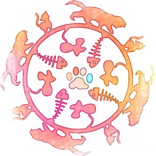 PANFELOU The cat planet wreath metal craft paper die cutting dies Scrapbooking/DIY Thanksgiving Day Easter Embossing mould