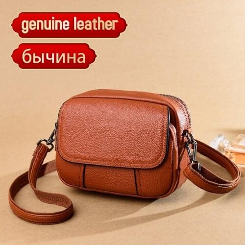 Genuine Leather Real Cowhide Womens Casual Fashion Bag Women Messenger Bag Small Shoulder Bag Crossbody Bags for Women Handbags