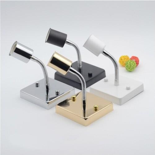 Modern Lamp Base E27 Bulb Holder Flexible Pipe Ceiling/Wall Mounted Square Lamp Socket E27 Screws AC100-240V Lamp Holder