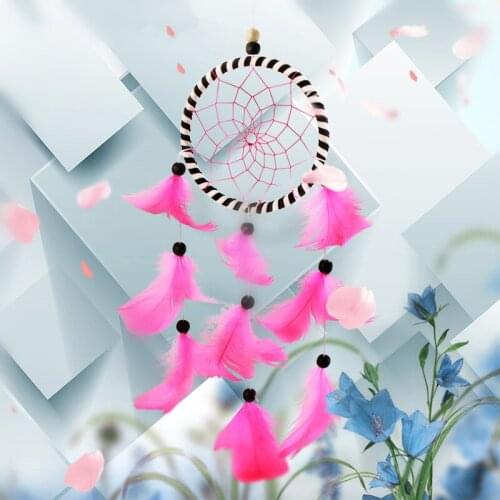 Mysterious Indians Pink Temptation Dreamcatcher Gift Handmade Dream Catcher Net Feathers Wall Hanging Decoration Ornament