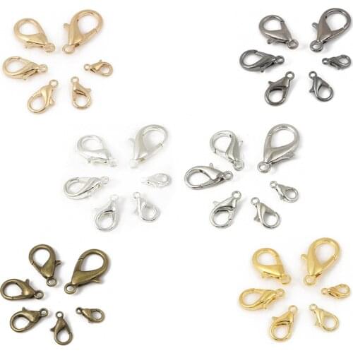 20 25 30 50Pcs Lobster Clasp For Diy Necklace Bracelet Making Metal Hooks Connectors Jewelry Accessories Supplies