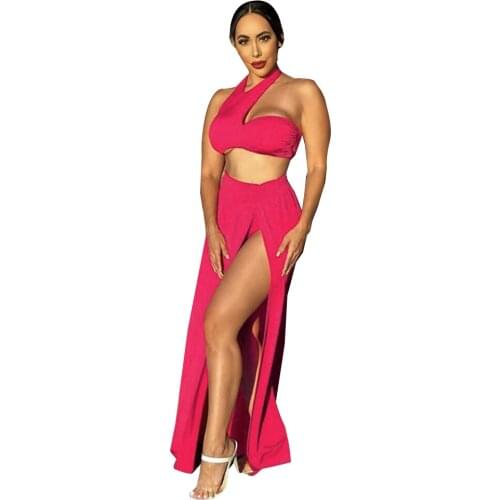 Women Sets Summer Swimwear High Waist Sexy Beach Halter Top +Panties+Skirts Three Piece Sets Swimsuit Bikinis Set