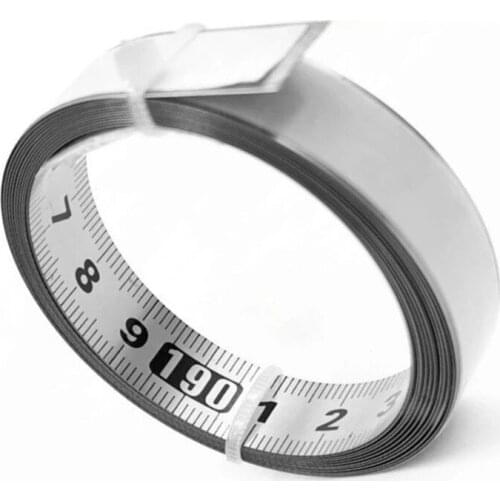 1PCS Stainless Stee Miter Track Tape Measure Self Adhesive Metric Scale Ruler For T-track Router Table Saw Band TracK 1M/2M