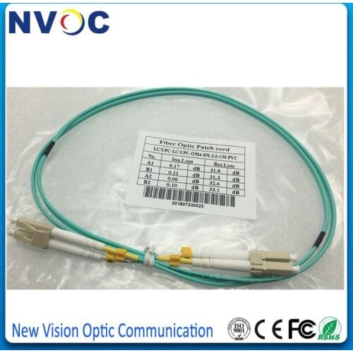 10Pcs/Lot,1M LC UPC to LC UPC OM4 50/125 Dual Core MM 2.0mm,PVC Jacket,LC/UPC-LC/UPC Duplex Fiber Optic Patch Cord Jumper