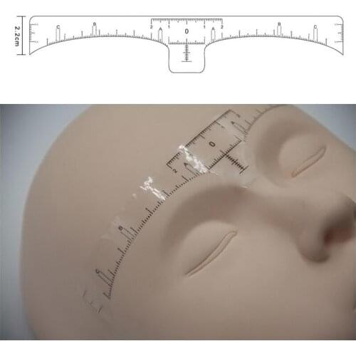100 Pcs Accurate Permanent Makeup Eyebrow Shaping Tools Disposable Eyebrow Measurement Ruler Sticker MPwell