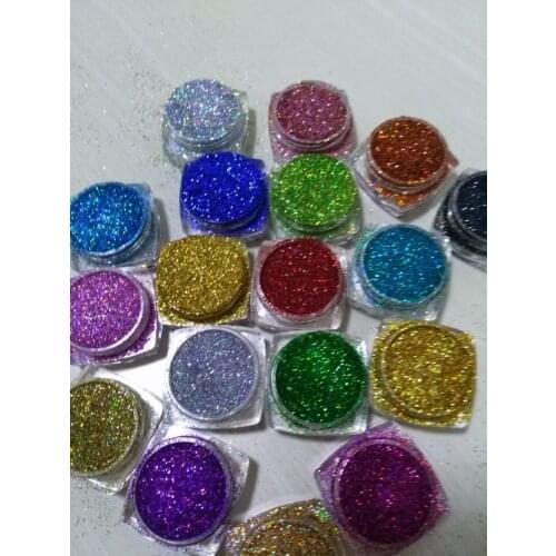 18Pots LOT Holographic Glitter Ultra Fine .008, resin supplies, rainbow glitter, loose glitter, nail glitters, 5g/pot LB100-789