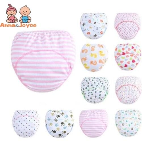 30 Pcs/Lot 3 Layers Baby Training Pants Learning Panties Infant Shorts Boy Girl Diapers Cotton Nappies Underwearfor 5-13kg