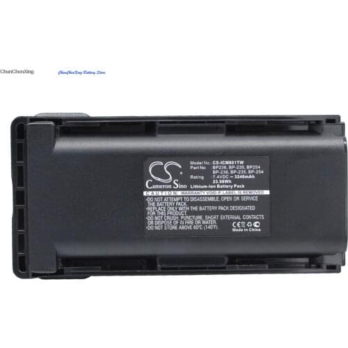 Cameron Sino 3240mAh Battery BP235,BP236,BP254 for Icom IC-F70,IC-F70D,F70DS,F70DST,F70S,F70T,IC-F80,F80DS,F80DT,F80T,IC-F9011