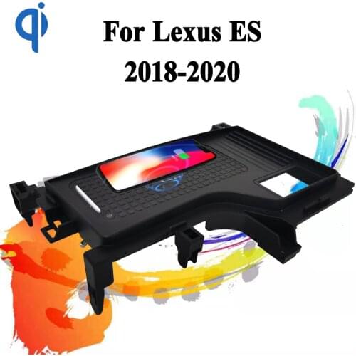 For Lexus ES 2018-2020 15W Qi Fast Charging Car Vehicle Wireless Charger Pad Android Iphone XiaoMi SamSung Holder Smart Plate