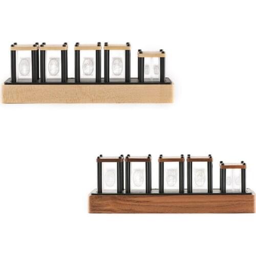 RGB Imitated Glow Tube Clock Creative Led Electronic Digital Solid Wood Ornaments RGB Fluorescent Tube Clock