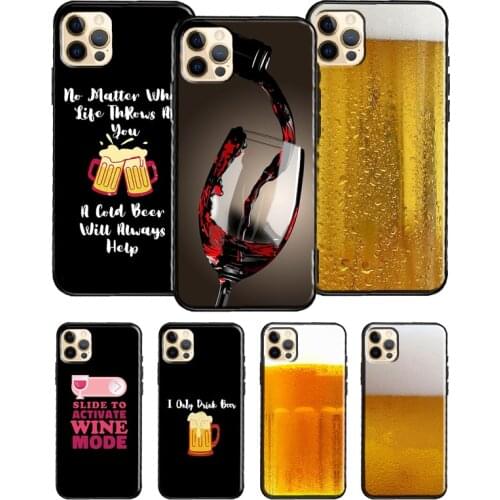 Drink Beer Red Wine For iPhone 12 Pro Max Mini Cover TPU Phone Case For iPhone 11 Pro Max XS X XR 7 8 Plus SE