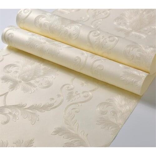 Beibehang European Wallpaper Bedroom Wallpaper thick Nonwovens Living Room 3D Stereo yellow TV Background wall 3d Wallpaper roll