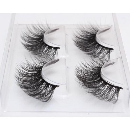HBZGTLAD 2 pairs natural false eyelashes fake lashes long makeup 3d mink lashes eyelash extension mink eyelashes for beauty 758