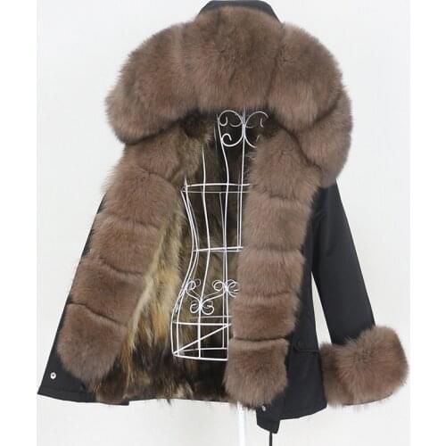MENINA BONITA 2021 Waterproof Short Parka Winter Jacket Women Real Fur Coat Natural Fox Fur Outerwear Warm Streetwear Detachable