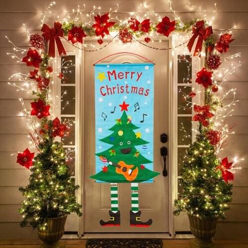 1pc Merry Christmas Decorations Creative Design Porch Door Banner Home Decor For Making New Year Xmas Theme Atmosphere Navidad