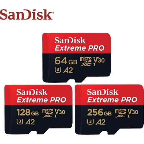 Original SanDisk Micro SD Card Extreme Pro Microsd 256GB 128GB 64GB High Speed A2 V30 SDXC Memory Card For Phone/Camera