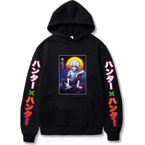 Autumn Winter Hunter X Hunter Killua Zoldyck Hoodies Fleece Warm Cotton Pullover Harajuku Sweatshirt Japanese Style Tops