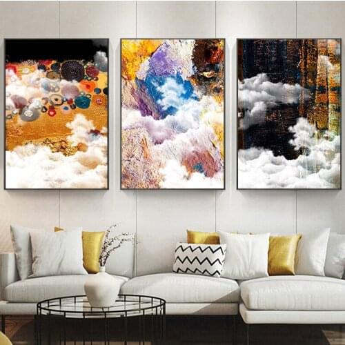 Stunning Modern abstract cloud Landscape Canvas Painting Print Poster Wall Art Picture Living Room Home Decoration