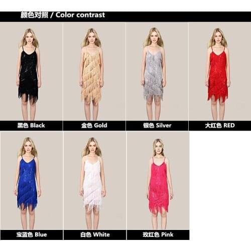 Sexy Ladies Latin Dance Dress Backless Fringed Halter Skirts Clubwear Free DropShipping