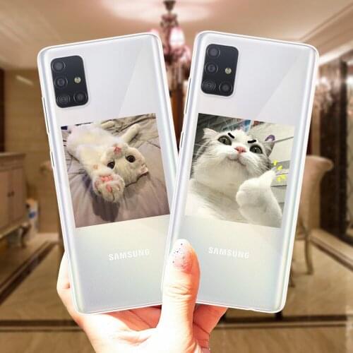 Super Cute Cat Silicone Phone Case Cover For Samsung Galaxy A51 A71 A01 A11 A31 A41 A21S A10 A20 A30 A40 A50 A60 A70 A8 Plus A7