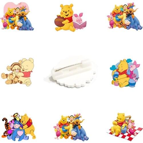 Disney Eeyore Piglet Leaping Tiger Pooh Good Friends Brooch Epoxy Resin Brooch Ornament Acrylic Badge Brooch Jewelry