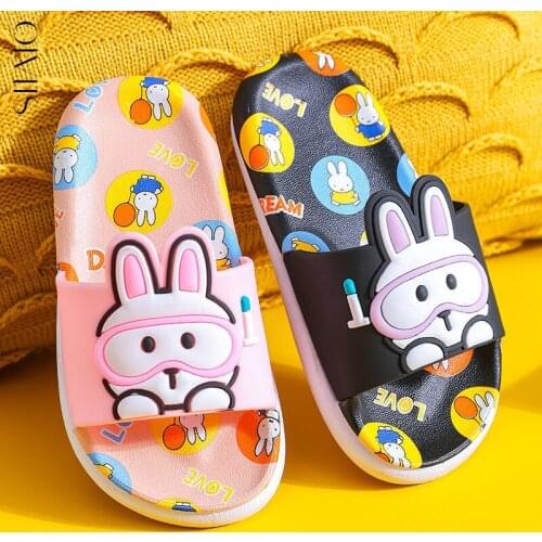 Kids Slippers for Boys Girls New Summer Kids Beach Shoes Baby Toddler Soft Indoor Slippers Children Cartoon rabbit toddler girl